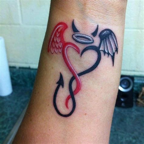 angel with devil tattoo|angel devil tattoos for men.